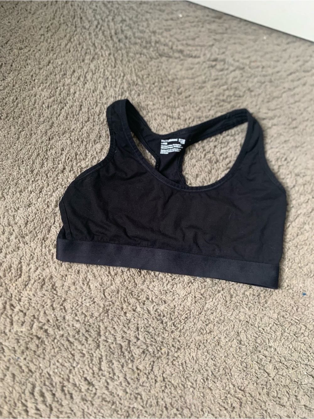 Pact Black Racerback Sports Bra